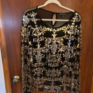 Sheer Sequined Top, XL